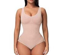 Faja Postoperatoria Abdominal Las Mejores Fajas Nebility Entrenador De Cintura para Mujer Moldeadora De Cuerpo Delgado Sexy Tanga con Cuello En V Vestido Faja Mujer Pantalones Verano Beige S