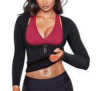 Faja Reductora Adelgazante Camiseta Sauna Chaleco Comprecion Para Fitness Deporte Manga Larga Sauna Sudor Camiseta De Cremallera Para Deporte Sauna Chaleco Traje Sauna (Color : Black, Size : XL)