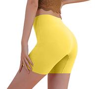 Faja Reductora Braga Mujer Bragas Embarazada Calzoncillos Bóxer De Cintura Alta para Mujer Interior Ultrafina Sin Marcas para Verano Ropa Interior Moldeadora Faja Pantalon Yellow 40 50kg