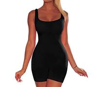 Faja Reductora Culote Antirozaduras Mujer Mamelucos del Mono De La Correa del Pantalón Sin Espalda Sin Mangas Deporte Verano De Las Mujeres Faja Mujer Moldeadora para Vientre Black M