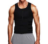 Faja Reductora de Abdomen y Pecho for Hombre, Faja, Camiseta sin Mangas quemagrasas, for para La Práctica Deportiva(2 Belt Black,XXL)