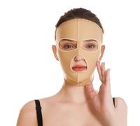 Faja Reductora Facial Con Correa Para La Barbilla Cinta Para La Cabeza Reutilizable Para Liposucción Facial Correa Reutilizable Para Cubrir El Cuello, Faja Elevadora Facial Vline(M)