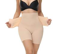 Faja Reductora Post Parto Braga Reductora Pack Bragas Mujer Faja Antirozaduras Muslos Pantalones con Hebilla Sólida para Mujer Interior Moldeadora De Cintura Fajas para Adelgazar Mejor Beige L