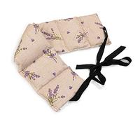 Faja térmica lumbar con semillas compartimentada en siete y con cintas - Cojín térmico utilizable caliente y frío con pepitas de uva (campestre romantico - 65x15 cm)