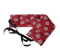 Faja térmica lumbar con semillas compartimentada en siete y con cintas - Cojín térmico utilizable caliente y frío con pepitas de uva (flores d´edelweiss - 65x15 cm)