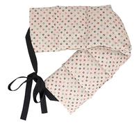 Faja térmica lumbar con semillas compartimentada en siete y con cintas - Cojín térmico utilizable caliente y frío con semillas de lino (algodón orgánico de lunares - 65x15 cm)