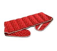 Faja térmica lumbar de semillas con cierre, largo aprox. 135cm, rojo con corazones. Cojín térmico para la espalda. Huesos de cerezas. Cojin lumbar