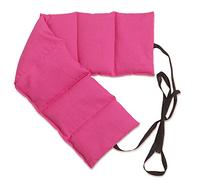 Faja térmica lumbar de semillas con siete compartimientos y cintas - 65x15 cm fucsia - Cojín térmico caliente y frío con semillas - Para microondas y horno - Huesos de cerezas