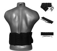 Faja térmica lumbar de semillas con siete compartimientos y cintas - 65x15 cm negro - Almohadilla térmica caliente y frío con semillas - Para microondas y horno - Semillas de colza