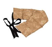 Faja térmica lumbar de semillas con siete compartimientos y cintas - Cojín térmico utilizable caliente y frío con huesos de cerezas (batik oro - 65x15 cm)
