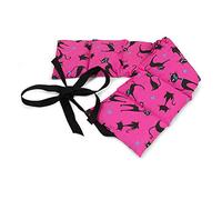 Faja térmica lumbar de semillas con siete compartimientos y cintas - Cojín térmico utilizable caliente y frío con huesos de cerezas (gato negro fondo fucsia - 65x15 cm)