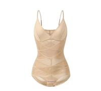 Fajas Adelgazantes Mujer Las Mejores Fajas Body Shaper para Mujer Camisetas Sin Mangas De Compresión Camisolas con Cuello En V Y Sujetador Incorporado Bragas Reductoras Faja Vestido Beige L
