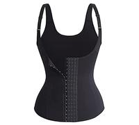 Fajas Colombiana Forro Vestido Transparente Chaleco con Cinturón De Cuatro Pechos Chaleco con Corsé para Entrenador De Cintura para Entrenamiento Bragas Moldeadoras Mujer Faja Reductora Black XL