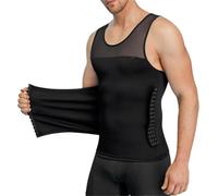 Fajas moldeadoras para hombre Camiseta moldeadora for hombre, adelgazante, tipo camiseta sin mangas, de compresión, ropa interior reductora abdomen, faja for el pecho(Black,2XL)