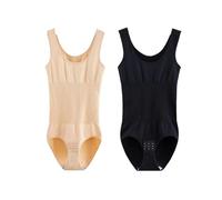 Fajas Reductoras Mujer Body adelgazante for mujer, ropa moldeadora de una pieza, corsé reductor, modelador de cuerpo, ropa interior, bragas con Control de barriga(Apricot Black 2PCS,3XL 4XL 85-95kg)