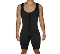 Fajas Shapewear Mono Reductoras Hombre Body Shaper Control de Abdomen y Piernas Compresión de Cuerpo Moldeadora Calzoncillos Pantalones Camiseta interior (FR/ES, Letras, 3XL, Regular, Regular, Negro)