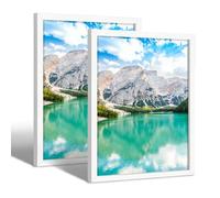 FajerminArt 2 Pack 30x40cm Marco de Fotos, Blanco A3 Marco Madera MDF Natural, set de 4 Marcos Para Pósteres, Cristal Acrílico, Para fotos, Láminas y Pósteres