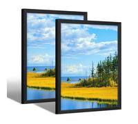 FajerminArt 2 Pack 30x40cm Marco de Fotos, Negro A3 Marco Madera MDF Natural, set de 2 Marcos Para Pósteres, Cristal Acrílico, Para fotos, Láminas y Pósteres
