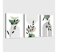 FajerminArt 3 Pcs Cuadros Decorativos Modernos Líneas Verde Salvia Cuadros Boho Estética Planta Verde Hojas Lienzo Cuadros Decorativos Salón Dormitorio Decoración de Pared Listo Para Colgar 40x60cmx3