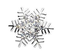 Fajewellery Broche de Navidad Vintage Invierno Broche de Copo de Nieve Flor con Brillante Circonitas Cubicas para Mujer Damas Regalo