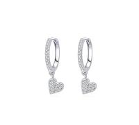 Fajewellery Pendientes de aro pequeños redondos de plata de ley 925 para mujer, corazón, estrella, luna, rayo, colgantes, pendientes de aro con caja de regalo, Plata de ley
