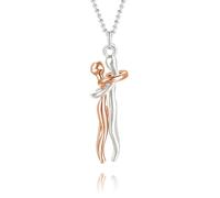 Fajewelry abrazo par colgante cuello 925 plata esterlina abrazo cuello regalos para el aniversario Für Sie und Ihn damas hombres (Oro rosa)