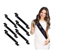 Fajín de Satén de Color liso para Bricolaje, Banda Liso DIY para Desfiles, Despedidas de soltero, Bodas, Cumpleaños y Graduación, 6PCS (Negro)