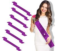Fajín de Satén de Color liso para Bricolaje, Banda Liso DIY para Desfiles, Despedidas de soltero, Bodas, Cumpleaños y Graduación, 6PCS (Morado)