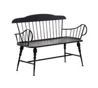 FAJNUZI2024 Banco Jardín Asiento de terraza con reposabrazos for balcón, Color Negro (120 cm) Asiento Parque