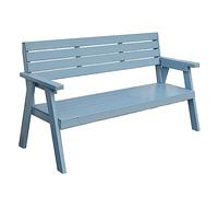 FAJNUZI2024 Banco Jardín Banco de jardín de Madera Maciza, Banco de Porche Exterior for 2 Personas con Respaldo, Adecuado for Parque, Patio, balcón, Azul Asiento Parque(120x67x90CM)