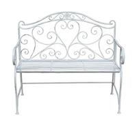 FAJNUZI2024 Banco Jardín Banco de jardín Plegable de Metal Blanco Antiguo for 2 Personas, 103 x 54 x 94 cm Asiento Parque