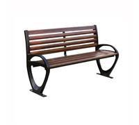 FAJNUZI2024 Banco Jardín Banco de Parque for Exteriores marrón Oscuro con Patas de Aluminio y Fibra de Vidrio, con Respaldo y Taburete Largo. Asiento Parque