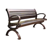 FAJNUZI2024 Banco Jardín Sillas de Parque, Bancos de Exterior de Aluminio Fundido, Bancos de Ocio metálicos con Respaldo for terrazas de Parques y Jardines. Asiento Parque(Pequeño)