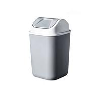FAJNUZI2024 Cubo Basura Bote de Basura Interior con Tapa Bote de Basura for Inodoro de Cocina Cesta de Basura de plástico con Tapa abatible, 12L/14L Bote Basura(Grey,12l)