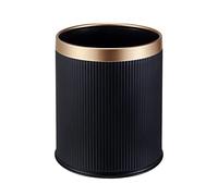 FAJNUZI2024 Cubo Basura Cubo de basura for interior, cesta de papel Simple de Phnom Penh, cubo de basura de gran calibre descubierto de doble capa Bote Basura(Negro,12l)