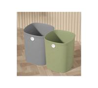 FAJNUZI2024 Cubo Basura Papelera de plástico cuadrada sin tapa for el hogar, la cocina, la oficina, grande o pequeña, verde y gris, paquete de dos. Bote Basura(Pequeño)