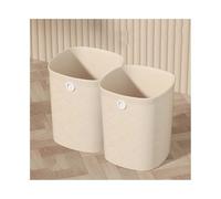 FAJNUZI2024 Cubo Basura Papelera de plástico cuadrada sin tapa for el hogar, la cocina, la oficina, grande o pequeña, dos paquetes Bote Basura(Beige,Pequeño)