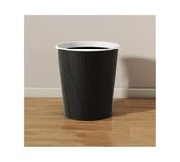 FAJNUZI2024 Cubo Basura Papelera Redonda Sin Tapa Diseño de Tiro Recto Papelera for Cocinas Domésticas y Cafeterías Plástico Negro Bote Basura(Pequeño)
