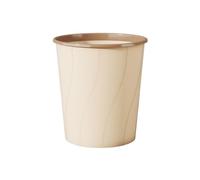 FAJNUZI2024 Cubo Basura Papelera Redonda Sin Tapa Diseño Recto Papelera for Cocinas Domésticas y Cafeterías Plástico Beige Bote Basura(Grande)