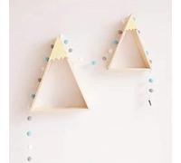 FAJNUZI2024 Estante Colgante 2 unids/Set decoración del hogar estantes flotantes de Pared for Sala Estar Estante Dormitorio Triangular Madera exhibición Flotante la(Yellow)