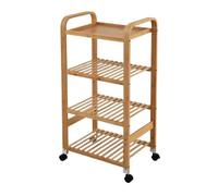 FAJNUZI2024 Isla de Cocina rodante Carrito de Servicio Cocina móvil bambú 4 Niveles con Estante Almacenamiento y Ruedas bloqueables, almacenaje for, Muebles