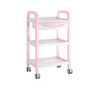 FAJNUZI2024 Isla de Cocina rodante Carros Móviles, Estantes De Almacenamiento Varios Niveles Piso A, for Salones Belleza, Cocina, Baño, Sala Estar Pequeños(Pink)
