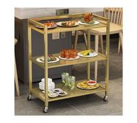 FAJNUZI2024 Isla de Cocina rodante Estante móvil for Verduras, Estante for Platos Calientes, de Almacenamiento for Cesta Cocina, for Multicapa Piso a(Golden)