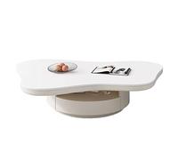 FAJNUZI2024 Mesa Centro salón Mesa de Centro Blanca Irregular, Linda Crema en Forma Mariposa, Funky con Almacenamiento y Auxiliar cajones for Sala Estar