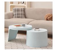 FAJNUZI2024 Mesa Centro salón Moderna Mesa de Centro Plegable anidada, mesas Redondas escalables for Sala Estar, cafetería, Central Elegante, Decorativas apilables, Que se expanden hasta 41.3"(Blue)