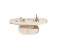 FAJNUZI2024 Mesa de Salón Mesa de Centro Blanca Moderna for Salas de Estar pequeñas, diseño Minimalista Creativo, Muebles de Lujo for el hogar, Estilo Simple y Elegante Mesa Auxiliar(130cm)