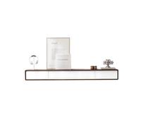 FAJNUZI2024 Mueble bajo suspendido para TV, armario de TV montado en la pared con 2 cajones, consola multimedia para entretenimiento (blanco, mediano)