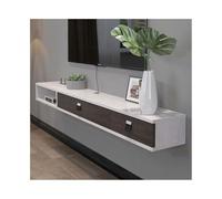 FAJNUZI2024 Mueble de TV flotante montado en la pared, estantes flotantes con 2 puertas, centro de consola de medios de entretenimiento para sala de estar, gabinete de TV flotante (blanco, grande)