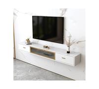FAJNUZI2024 Mueble TV Colgante Soporte de TV Flotante Minimalista for Pared con gestión de Cables y Centro de Entretenimiento con 2 cajones Mueble TV(Blanco,Pequeño)
