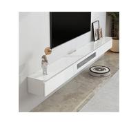FAJNUZI2024 Mueble TV Colgante Soporte Flotante for TV, Consola Multimedia montada en la Pared con Almacenamiento, Muebles de Sala de Estar, Estilo Moderno Mueble TV(Blanco,240x24x19cm)